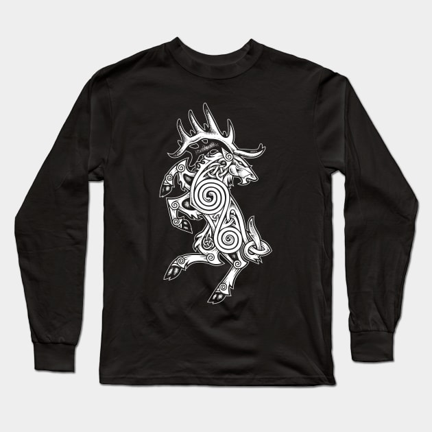 Celtic Elk Rampant Long Sleeve T-Shirt by celtichammerclub